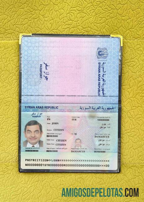 Passaporte Síria 2022 Presente Photolook modelo